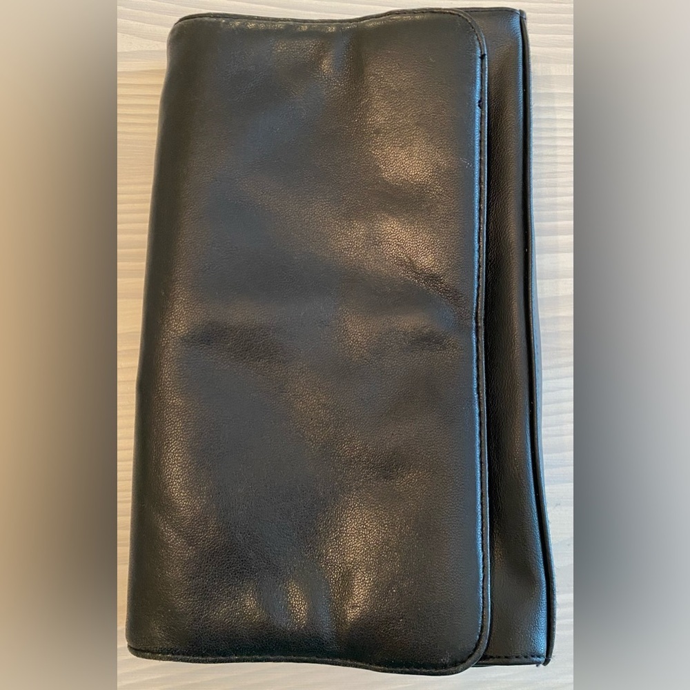Vintage Black Leather Envelope Clutch • USA Made • Soft 9.5” x 6” - Picture 10 of 10
